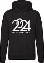 2024 Happy new year Hoodie - nieuwjaar - oud en nieuw - feestdagen - oudjaarsavond - feest - unisex - trui - sweater - capuchon