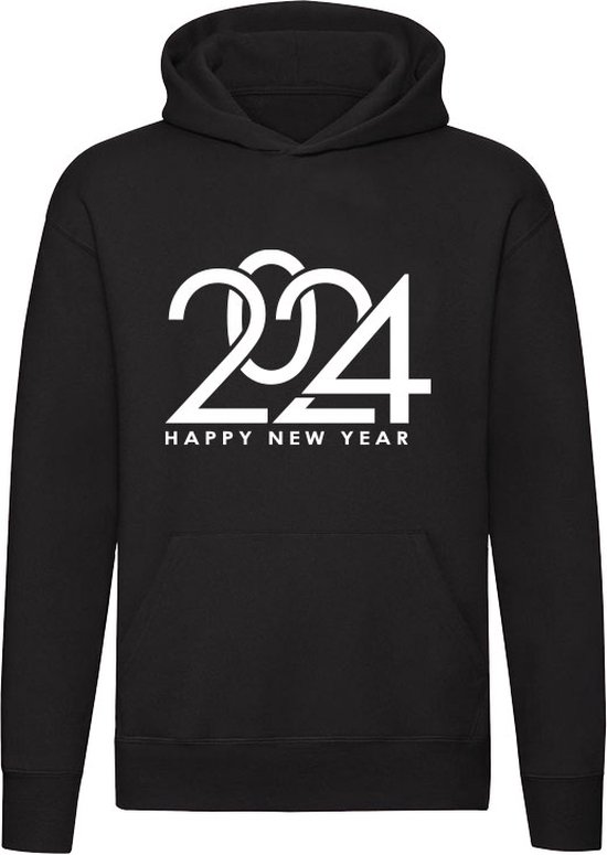 Foto: 2024 happy new year hoodie nieuwjaar oud en nieuw feestdagen oudjaarsavond feest unisex trui sweater capuchon