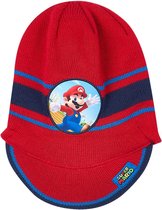 Super Mario Bros Gebreide muts - rood - Maat 52