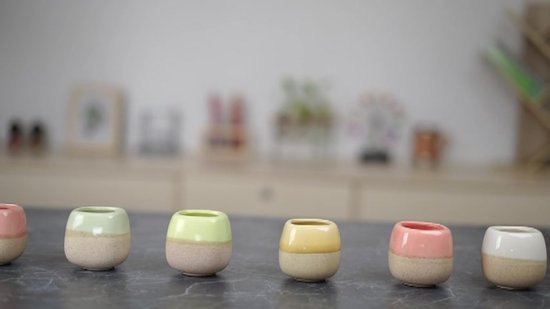 Goud Geëtste Keramische Bloemen en Planten Vaas - 9,4 x 29,5 cm
