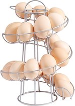 Egg Skelter Modern Spiral Egg Holder Countertop (Medium Egg Display) - Vrijstaande bedrade eierhouder voor verse eieren, dispenserstandaard, opbergrek voor