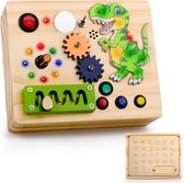 Busy Board voor kinderen van 1, 2, 3, peuters, dinosaurus, thema, activiteitenbord, Montessori, speelgoed voor jongens en meisjes