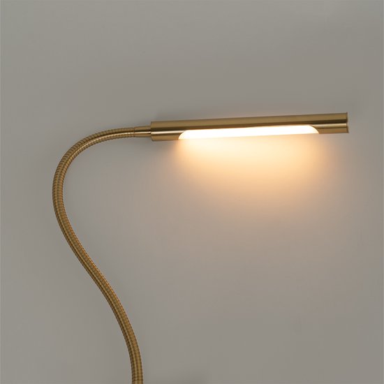 QAZQA lionard - Lampe de table LED moderne à intensité variable avec variateur - 1 lumière - H 45,5 cm - Or/ laiton - Salon | Chambre à coucher | Cuisine