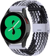 By Qubix 20mm - Braided nylon bandje - Grijs - zwart - Geschikt voor Huawei watch GT 2 (42mm) - Huawei watch GT 3 (42mm) - Huawei watch GT 3 Pro (43mm)