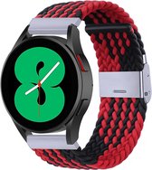 By Qubix 20mm - Braided nylon bandje - Rood - zwart - Geschikt voor Huawei watch GT 2 (42mm) - Huawei watch GT 3 (42mm) - Huawei watch GT 3 Pro (43mm)