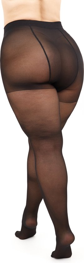 Giulia - Molly 40den (enkel grote maten) Panty speciaal voor dames met kortere benen(multipack) - Zwart - 3XL