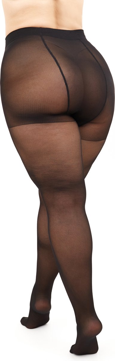 Giulia - Molly 40den (enkel grote maten) Panty speciaal voor dames met kortere benen (multipack) - Zwart - 3XL