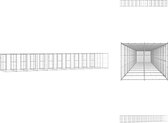 vidaXL Hondenkennel - 1.320 x 220 x 180 cm - Gegalvaniseerd staal en PE - Kennel