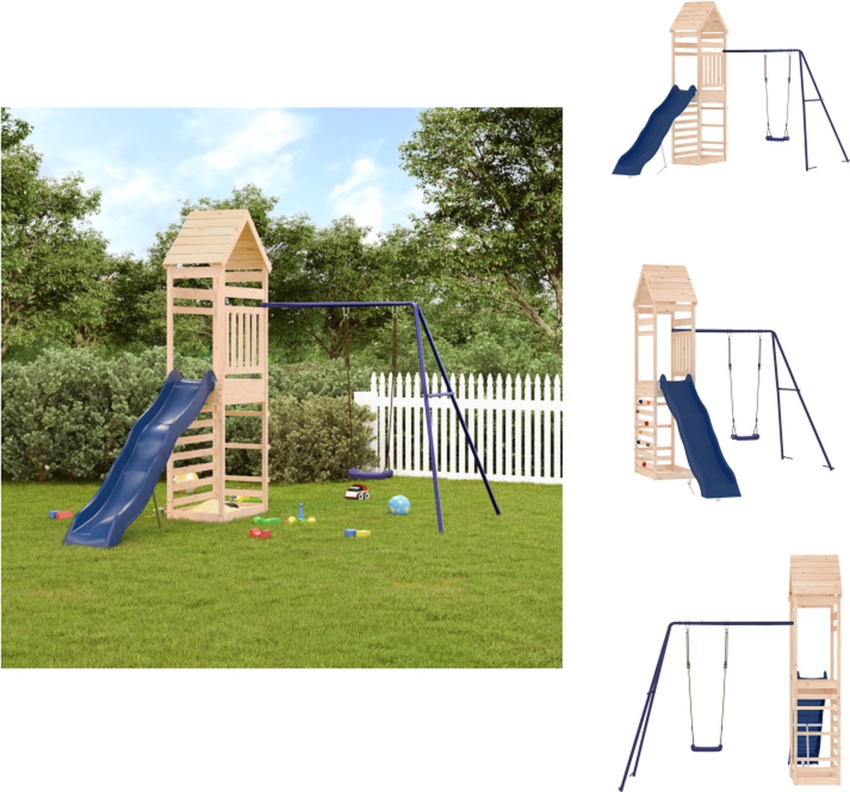 VidaXL Speeltoestel Houten Multi-activiteitencentrum 245x362x264 cm Massief grenenhout Speeltoestellencombinatie