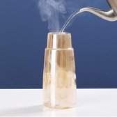 Nachtkastje Waterkarafset met Beker Glas Nachtkastje Set, Mondwaterfles Karaf met Bekerdeksel voor Slaapkamer Nachtkastje Badkamer Keuken 25 oz/750 ml (Goud)