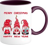 Christmas Gnomies Rouge - Mauvais pull de Noël Cadeau de Noël - Femmes / Hommes / Vêtements de Noël unisexes - Tenue de vacances amusante - - Mug bicolore - Violet foncé