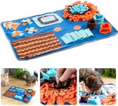 Cheqo® Interactieve Snuffelmat Voor Honden - Speelmat met Spellen - 75 x 50 cm - Stimuleert Intelligentie en Vaardigheden - Anti-Slip - Honden Speelgoed - Speelgoed Voor Hond en Kat - Hondenpuzzel - Wasbaar - Likmat - Hondenspeeltjes - Puppyspeelgoed