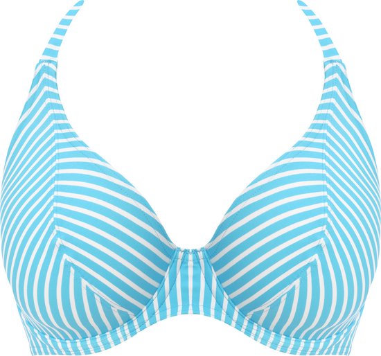 Freya JEWEL COVE YOUR HALTER BIKINI TOP Haut de bikini femme - Rayure turquoise - Taille 80F