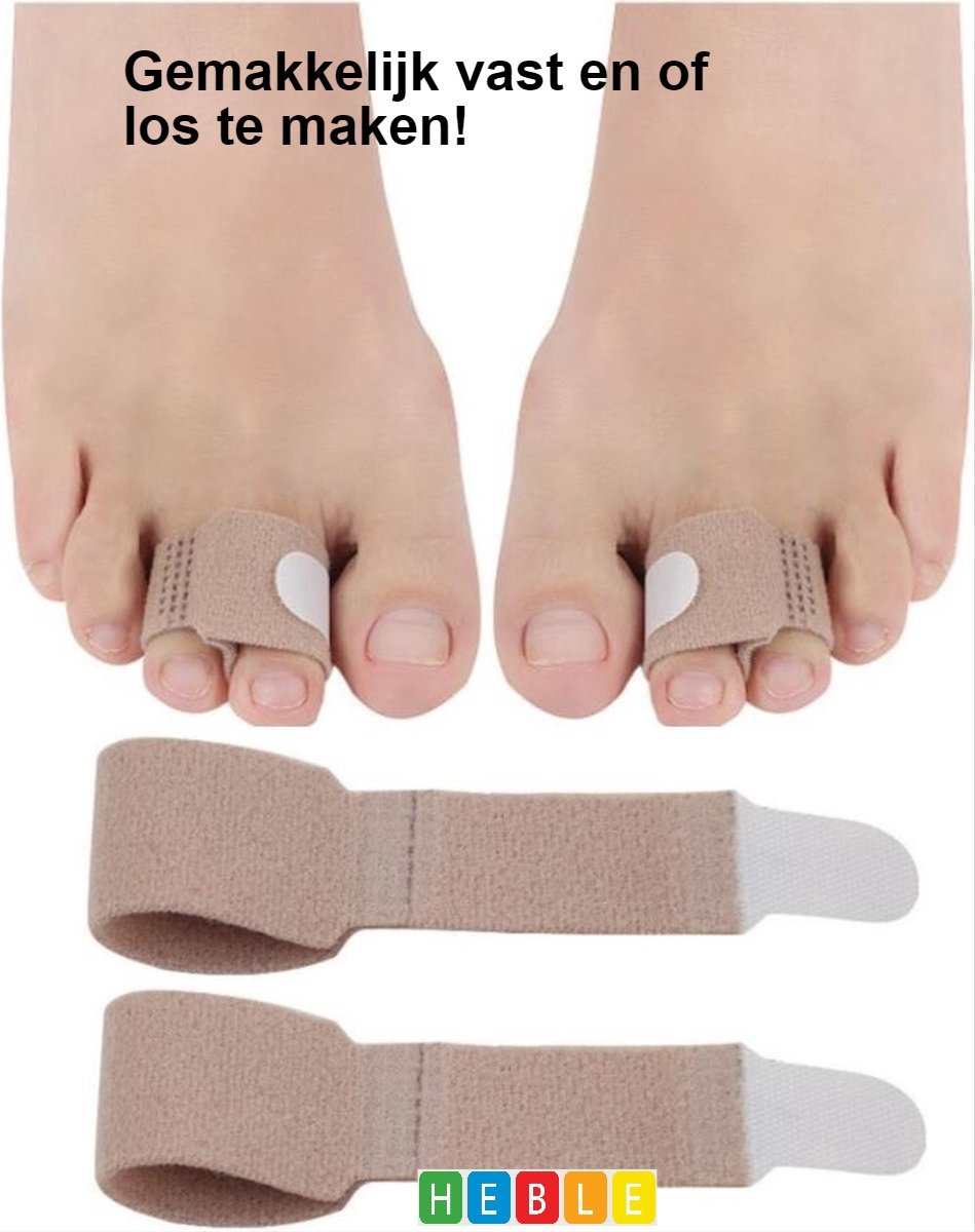 Goedkoopste Teenspreider 2 stuks Hallux Valgus & Hamerteen Correctie - Ondersteuning voor de tenen - van Heble®