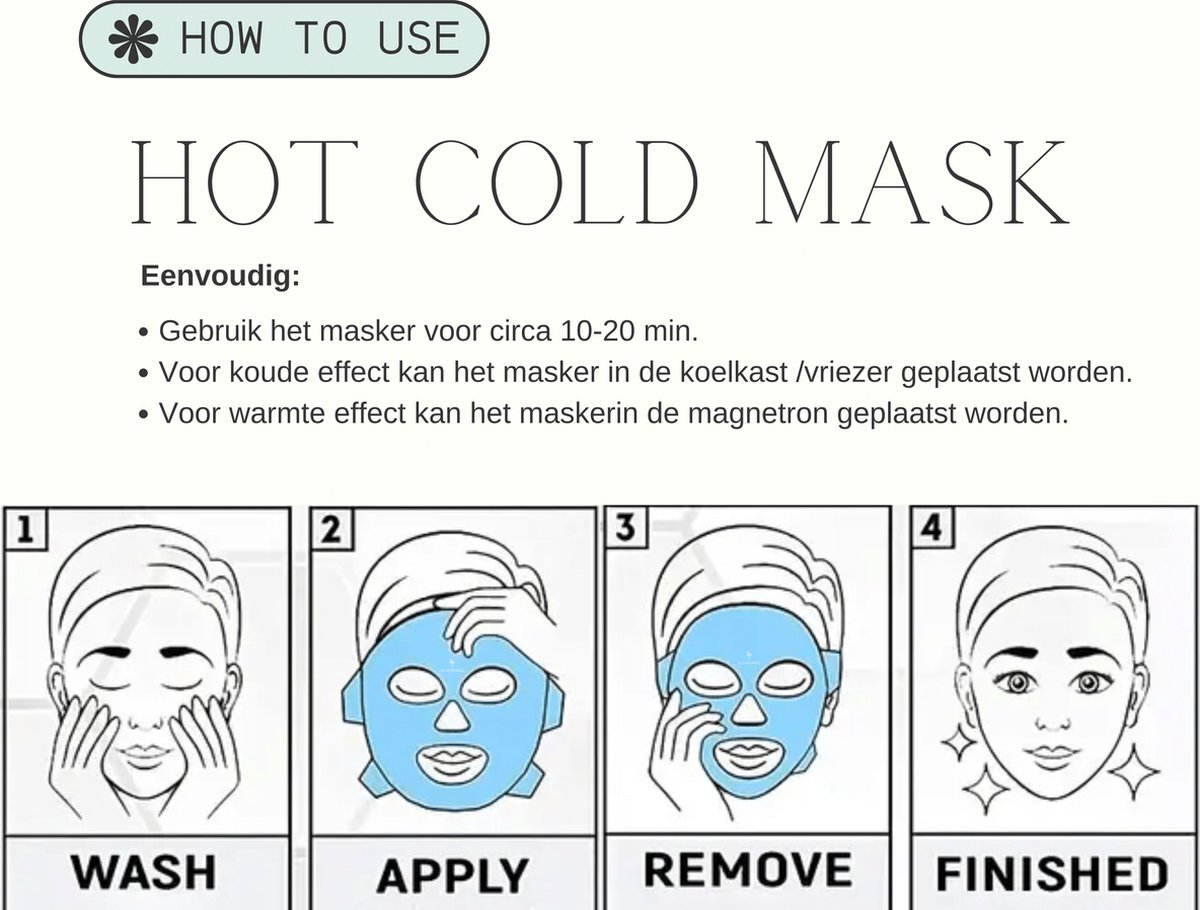 Flamengo® Hot Cold Masker - warm koud Compres - oogmasker - koelmasker ijsmasker ijsroller — afbeelding 7