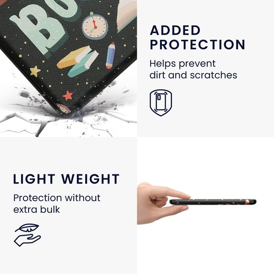 kwmobile e-reader hoesje geschikt voor Amazon Kindle Paperwhite 11. Generation 2021 hoes - E reader flip case met magnetische sluiting - Ereader cover - Read More Books design in blauw / geel / groen van kwmobile — afbeelding 3