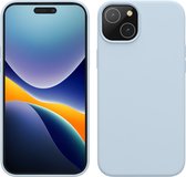 kwmobile telefoonhoesje geschikt voor iPhone 15 Plus - Hoesje met siliconen coating - Smartphone case in mat lichtblauw