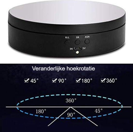 Elektrische draaitafel, 10 kg, 14,6 cm, oplaadbaar, 360 graden
