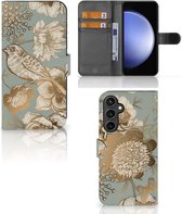 Hoesje geschikt voor Geschikt voor Samsung Galaxy S23 FE Vintage Bird Flowers