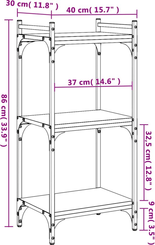 vidaXL Wandschap 75x16x55 cm bewerkt hout artisanaal