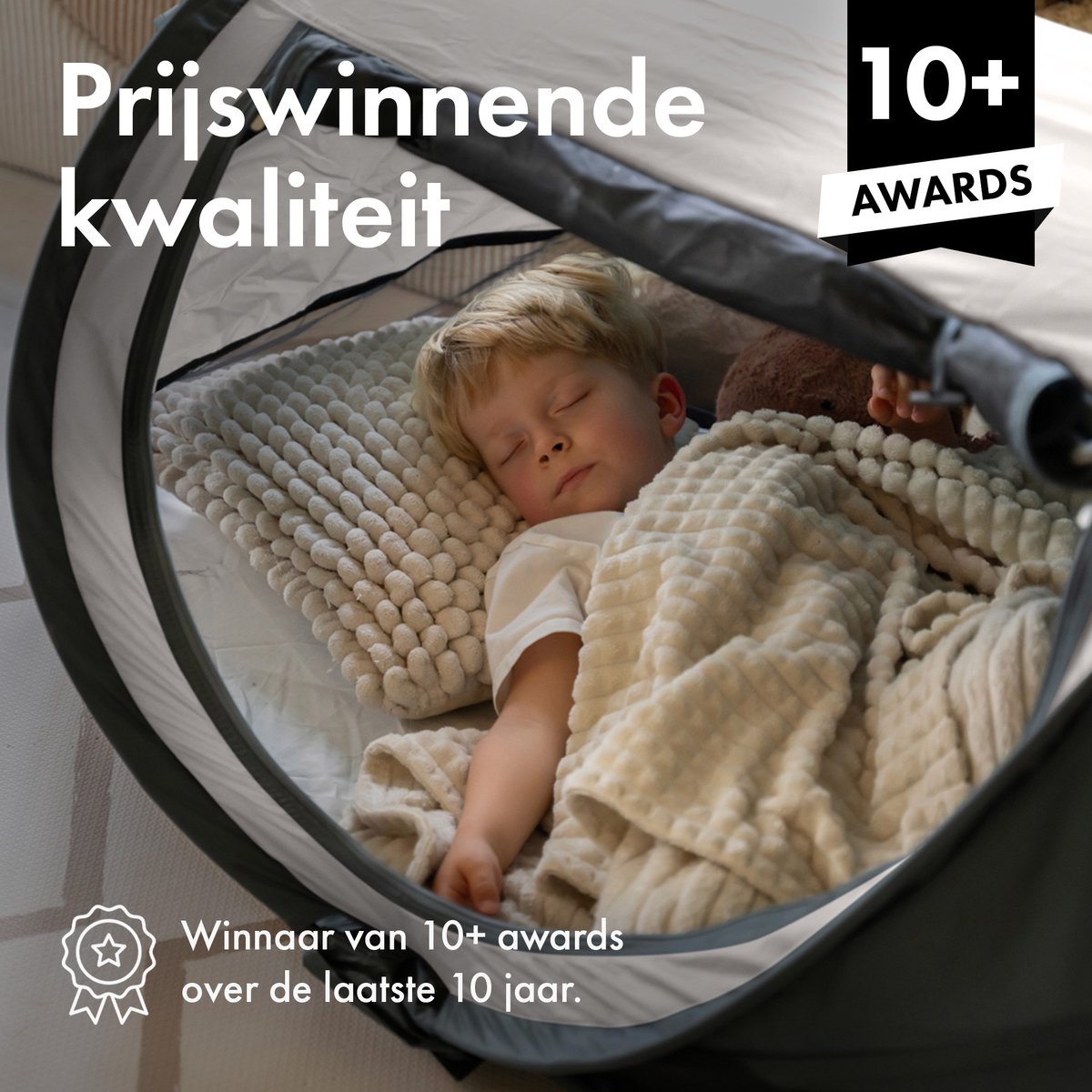 Deryan Peuter Luxe Campingbedje – Inclusief zelfopblaasbare matras - Cream thumbnail 3