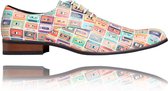Casetta - Maat 41 - Lureaux - Kleurrijke Schoenen Voor Heren - Veterschoenen Met Print