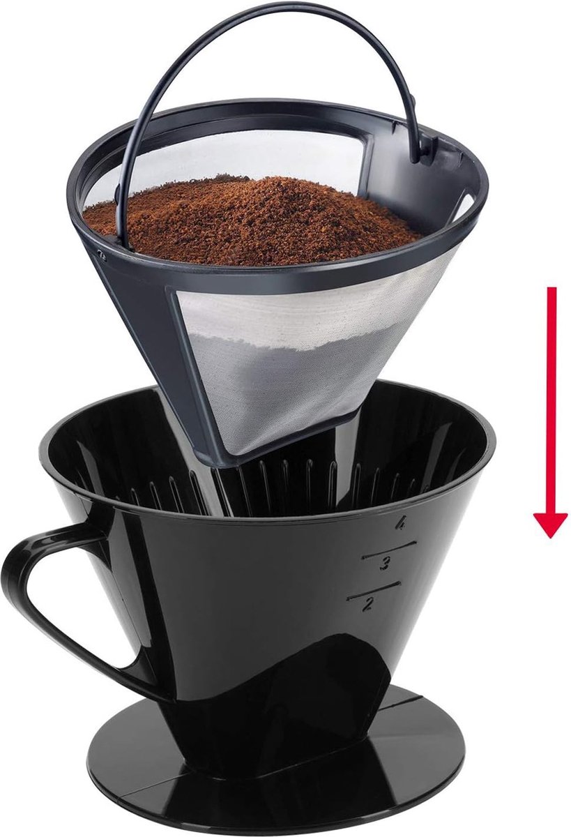 Filtres à café, paquet de 2, taille 4, filtre à café, acier inoxydable, filtre  à café