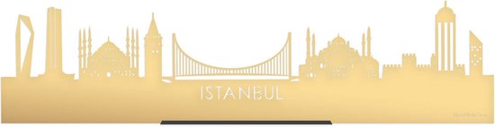 Standing Skyline Istanbul Goud Metallic - 60 cm - Woondecoratie design - Decoratie om neer te zetten en om op te hangen - Meer steden beschikbaar - Cadeau voor hem - Cadeau voor haar - Jubileum - Verjaardag - Housewarming - Interieur -