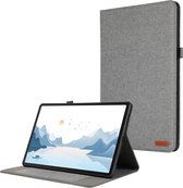 Case2go - Tablet hoes geschikt voor Lenovo Tab P12 (2023) - Bookcase van spijkerstof met pasjeshouder - Grijs