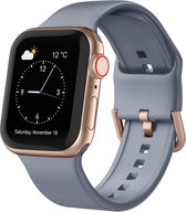 Bracelet en Siliconen - convient pour Apple Watch Series 1/2/3/4/5/6/7/8/9/SE avec une taille de boîtier de 38 mm / 40 mm / 41 mm - Bleu-gris