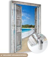 MuchoWow® Glasschilderij 60x80 cm - Schilderij acrylglas - Zee - Tropical - Doorkijk - Strand - Foto op glas - Schilderijen