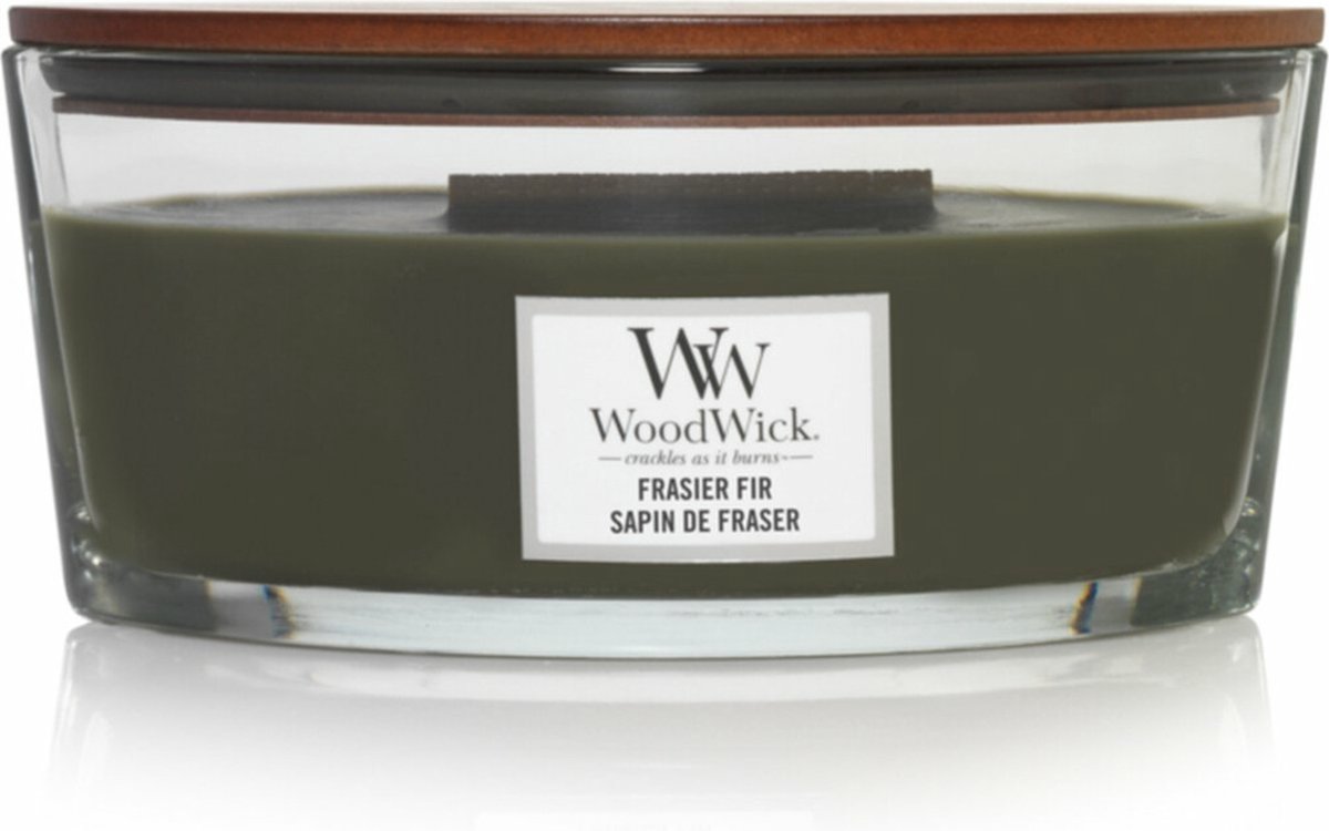 WoodWick Heartwick Flame Ellipse Geurkaars - Frasier Fir - Woodwick
