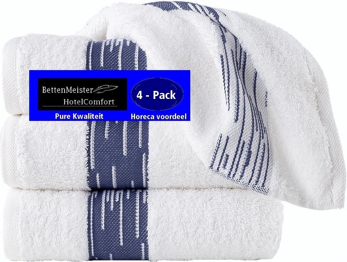 4 Pack Handdoeken - (4 stuks) Essentials 550g. M² 50x100cm wit - Katoen badstof
