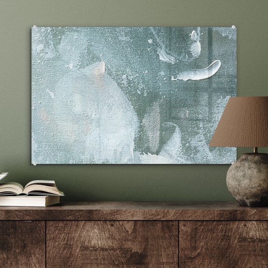 MuchoWow® Glasschilderij 60x40 cm - Schilderij acrylglas - Acrylverf - Abstract - Design - Foto op glas - Schilderijen