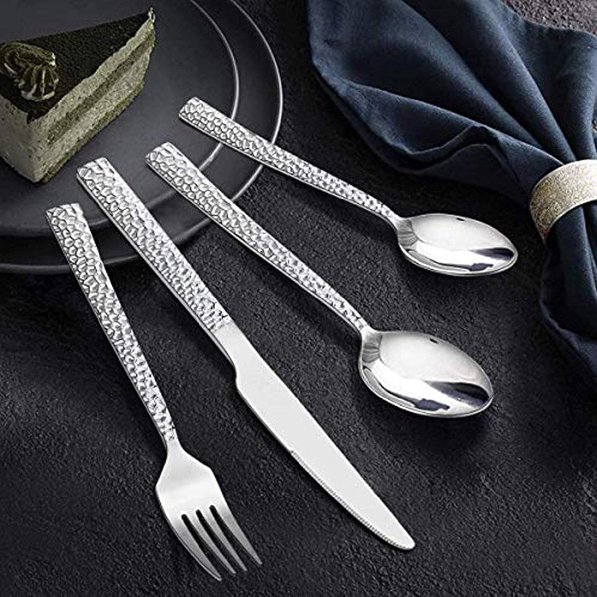 Emojoy Couteaux à Steak, Set Couteau de Table Premium en Acier Inoxydable 6 pièces, Couverts de