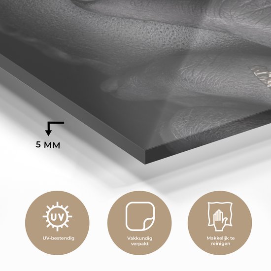 MuchoWow® Peinture sur verre 160x120 cm - Peinture sur verre acrylique - Femme - Or - Zwart - Maquillage - Luxe - Photo sur verre - Peintures