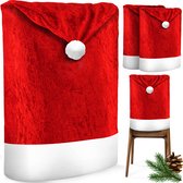 KESSER® Set de housses de chaise de Noël de Premium - Housses de siège de chaise pour Noël - Chapeau de Père Noël - Décoration de Noël pour housse de chaise - Housse de chaise au design de Noël - Chapeau de Père Noël / 8 Set