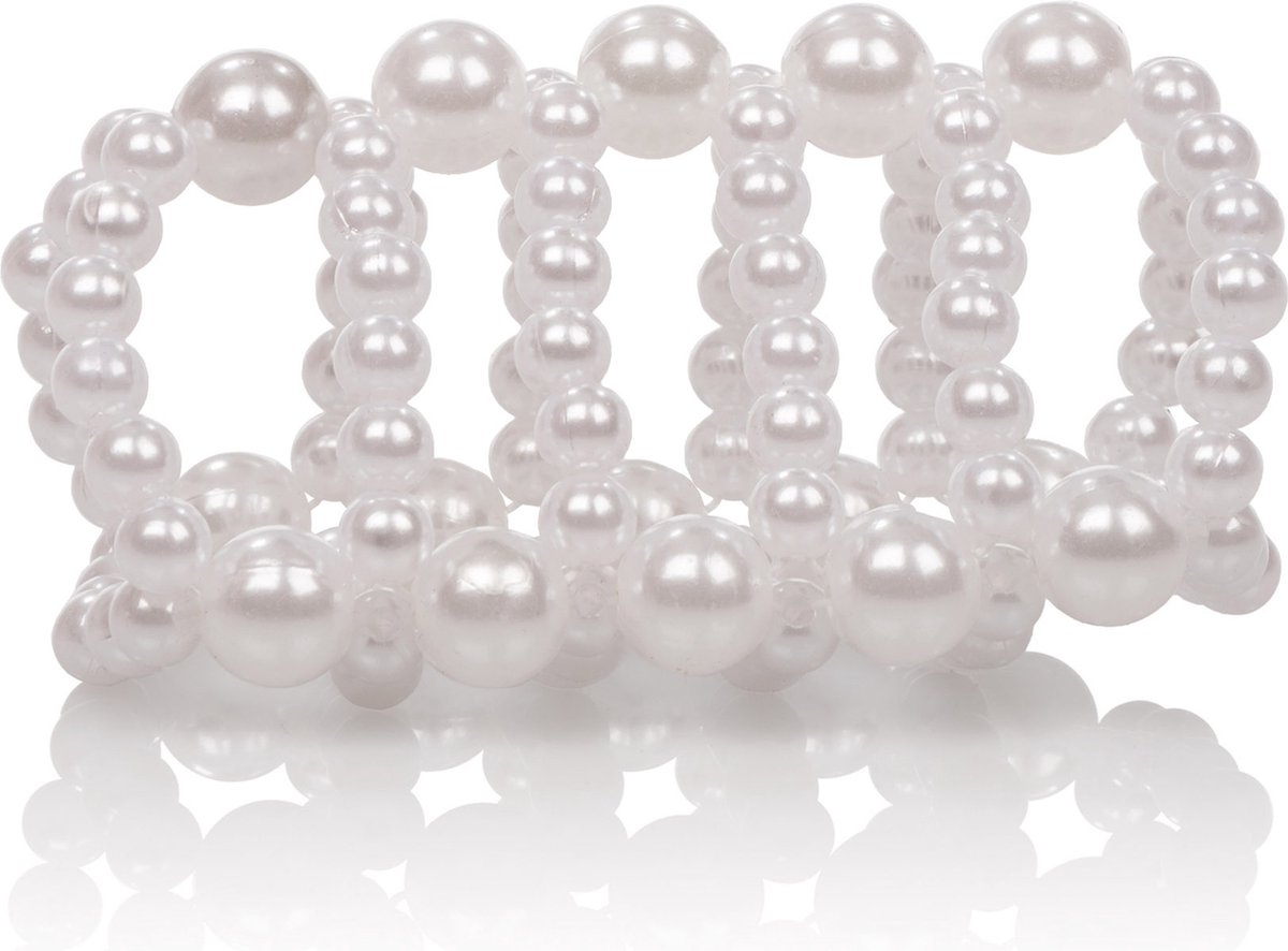 Basic Essentials Pearl Ring - Penissleeve - Parelmoer - Large - Ø 40 mm
