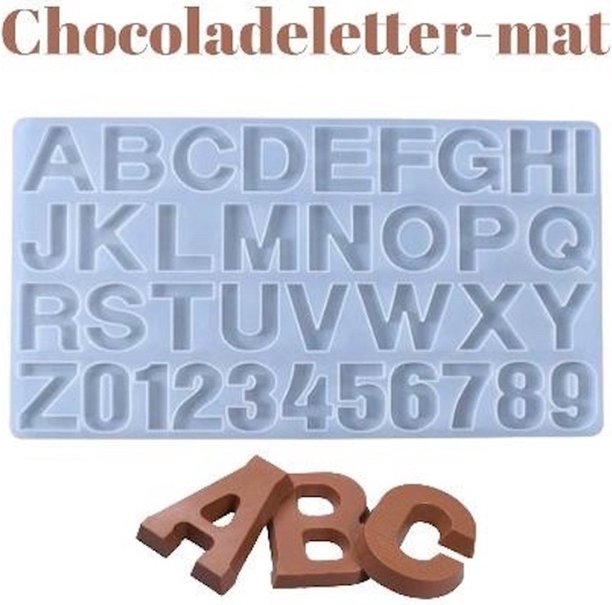 Chocoladeletter mat - Maak je eigen mini Chocoladeletters - chocolade smelten - Sinterklaas - 36x20cm - Hittebestendig silicone - Sinterklaas