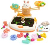 Jeu d'équilibre mathématique pour enfants – Jeu d'apprentissage de la récolte de carottes – speelgoed créatif – Balance de lapin de carotte – Récolte et pesée – 3 ans et plus