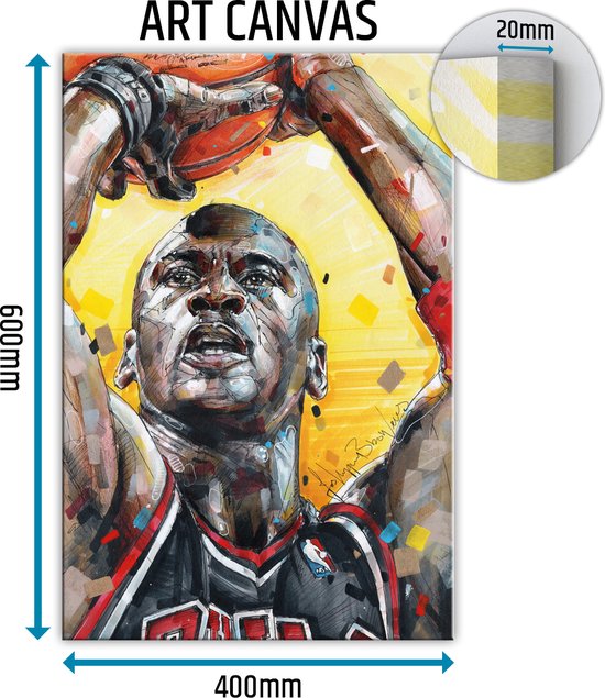 Michael Jordan 03 canvas schilderij 40x60 cm