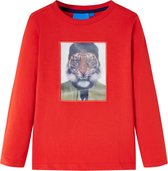 vidaXL-Kindershirt-met-lange-mouwen-tijgerprint-104-rood