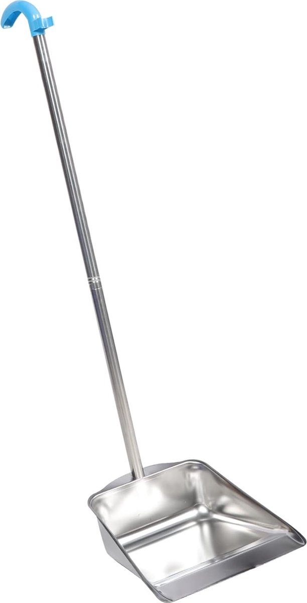 Goedkoopste Roestvrij stalen veegschep met lange steel en bezemhouder - binnen en buiten gebruik - thuis huishouden reiniging