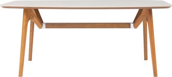 Furni24 Eettafel, W-onderstel, rechthoekig van hout