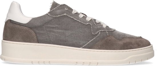 Sacha - Heren - Grijze canvas sneakers met suède details - Maat 40