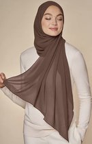 yerminbeauty hoofddoek met ondercap - Hijab - Chiffon Scarf - Dames hoofddoek - 2 in 1 hoofddoek - kastanje bruin