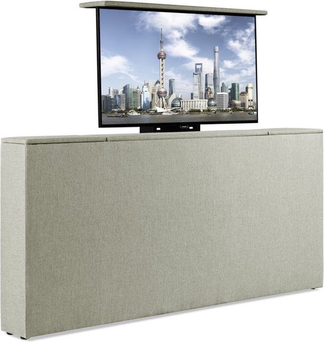 Bedonderdeel - BedNL TV-Lift Systeem in Voetbord - Max. 42 inch TV - 200 breed 85 Hoog 22 Breed- Groen Stof