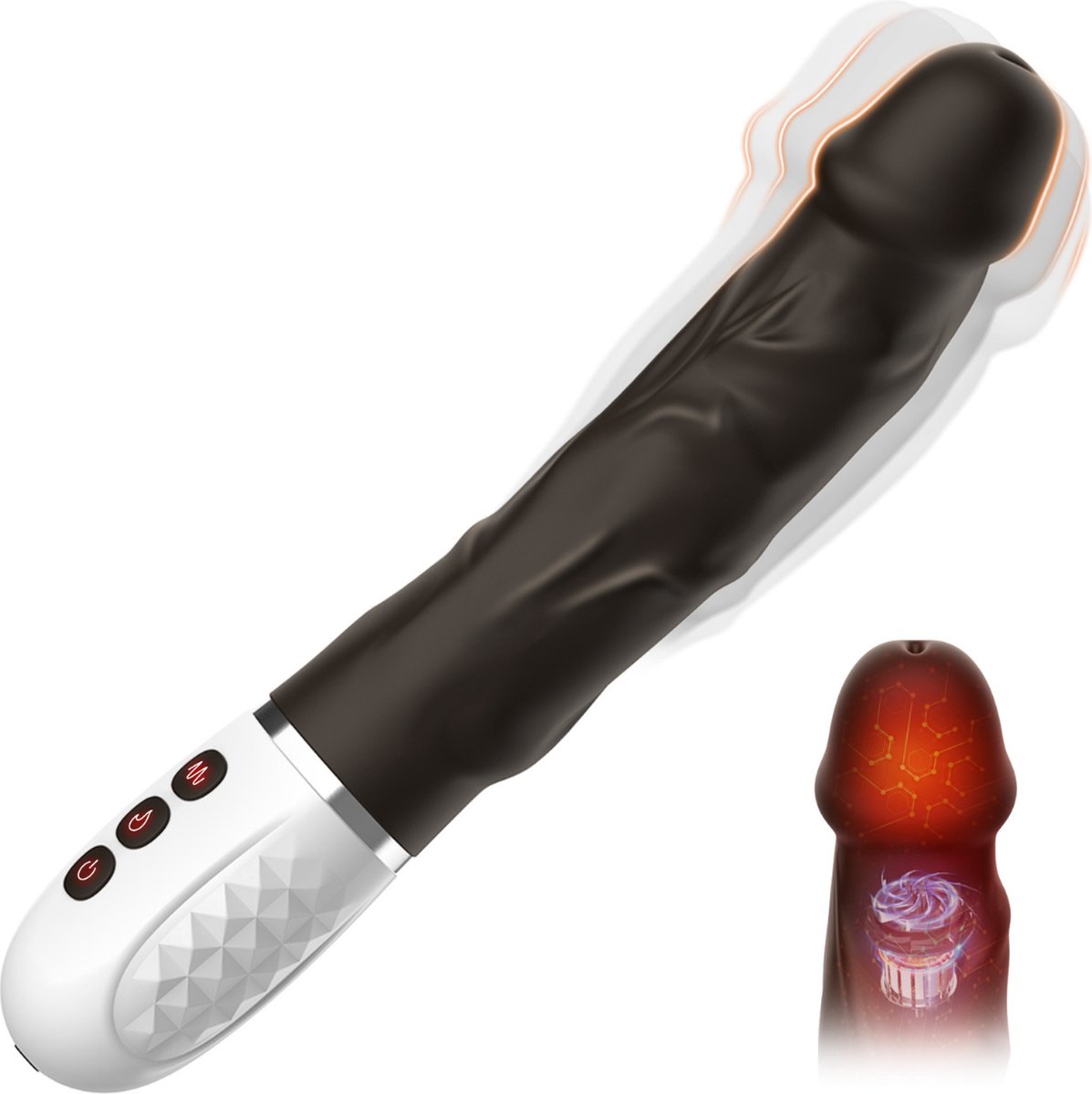 Goedkoopste Xerolax Stotende Buttplug - Stotende Dildo - Bewegende Dildo - Stotende Vibrator - Thrusting Dildo - Verwarmde Dildo - Voor Mannen - Zwart