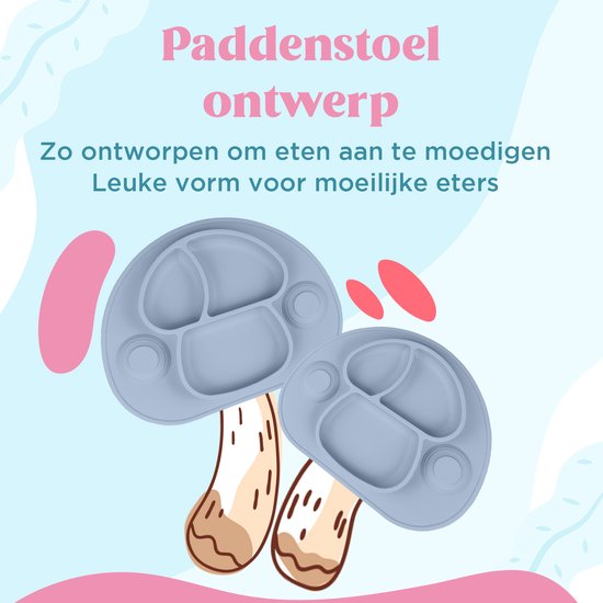 Nevi Kunststof Placemats - Kinderbestek Kinderservies Baby servies- Kinderbord - Placemat kinderen - Bord met zuignappen Hemelblauw van Nevi — afbeelding 2