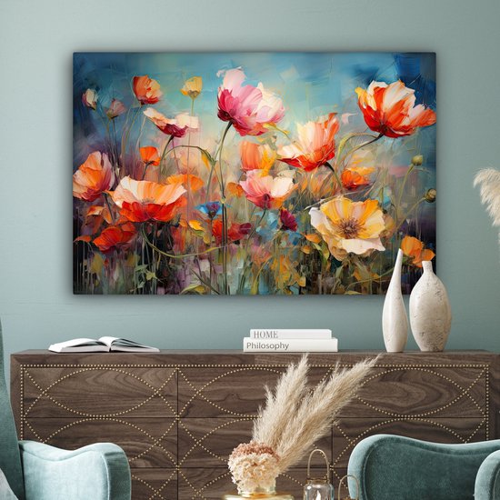 Photo sur toile - Fleurs - Aquarelle - Art - Botanique - Nature - 120x80 cm